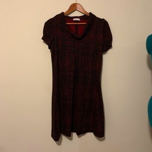 Red/Black Calvin Klein Cowl Collar Dress